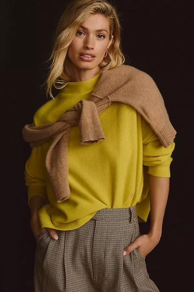 Pilcro The Alani Cashmere Mock-neck Sweater By  In Yellow