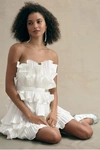 Amur Women's Reed Pleated Shell Strapless Minidress In White