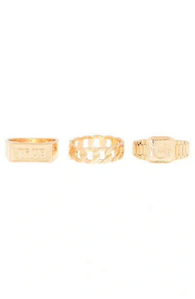 TRUE RELIGION BRAND JEANS 3-PACK ASSORTED RINGS 
