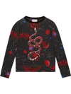 Gucci Space Snake-print Cotton-jersey Sweatshirt In Black