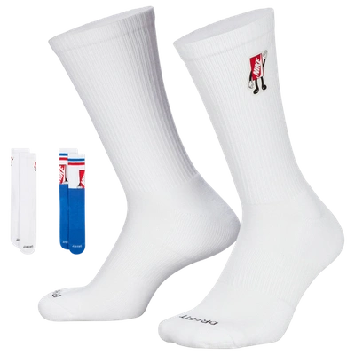 Nike Mens  Everyday Plush Cushioned Crew Socks In White/red/royal