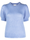 P.a.r.o.s.h Short-sleeve Knitted Top In Blue