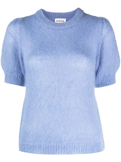 P.a.r.o.s.h Short-sleeve Knitted Top In Blue