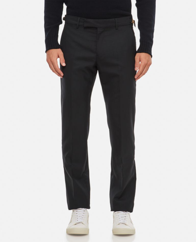 Versace Wide-leg Tailored Trousers In Black