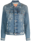 Diesel Trucker Jacket In Denim In Blue