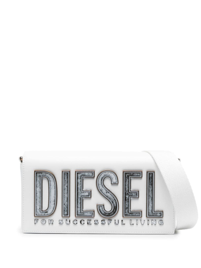 Diesel Logo-lettering Foldover Tote Bag In White