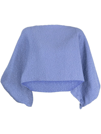 Voz Cropped Cape-style Jumper In Blue