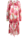 Diesel D-cabir Floral-print Maxi Dress In Pink