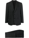 Corneliani Pinstripe-pattern Single-breasted Suit In Grey