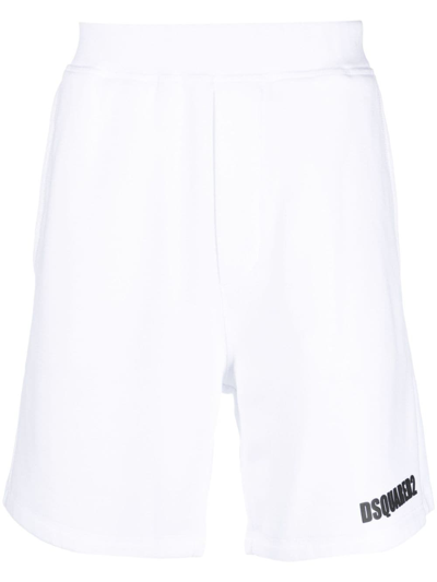 Dsquared2 Debossed-logo Bermuda Shorts In Weiss