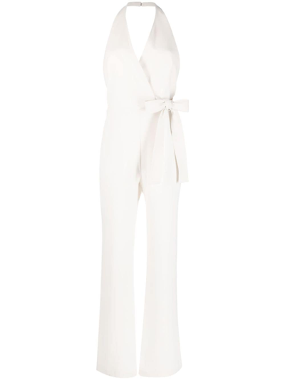 Pinko Straight-leg Halterneck Jumpsuit In White