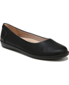Lifestride Nonchalant Flats In Black Faux Suede Leather