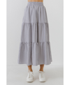 English Factory Gingham Tiered Maxi Dress In Dusty Blue