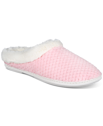 Charter Club Women's Faux-fur-trim Hoodback Boxed Slippers, Created For Macy's In Pink Lily