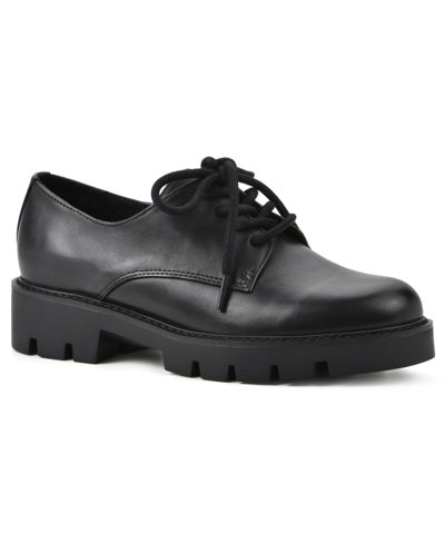 White Mountain Women's Gleesome Lug Sole Oxford Loafers In Black