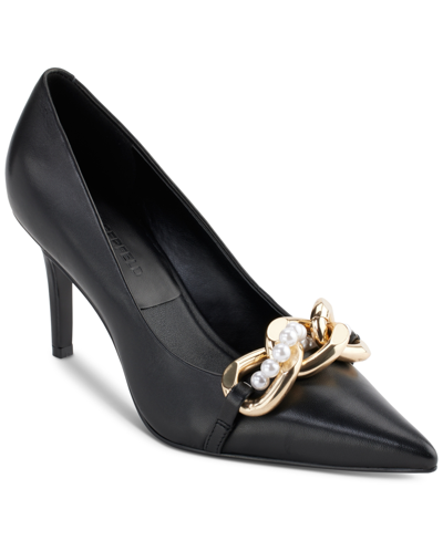 Karl Lagerfeld Women's Sera Slip-on Pointed-toe Embellished Pumps In Blk:black