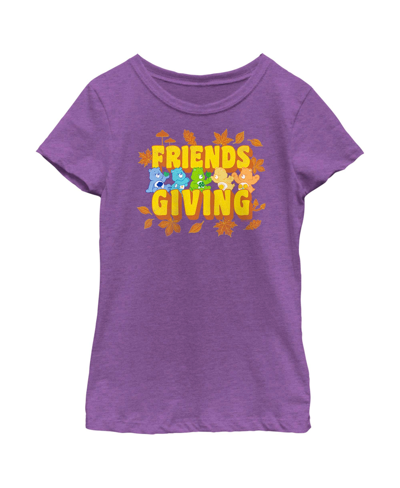 Care Bears Girl's  Friends Giving Child T-shirt In Purple Berry