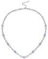 Macy's Amethyst Paperclip Link Collar Necklace (4-1/20 Ct. T.w.) In Rose Gold-plated Sterling Silver (also In Blue Topaz