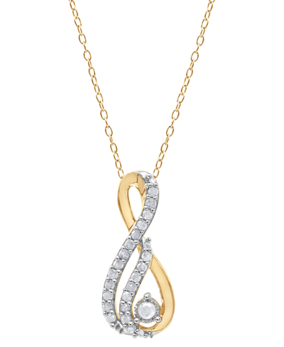 Macy's Diamond Treble Clef 18" Pendant Necklace (1/4 Ct. T.w.) In Gold-plated Sterling Silver