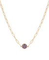 MACY'S AMETHYST BEZEL CLUSTER PENDANT NECKLACE (1/5 CT. T.W.) IN 14K GOLD-PLATED STERLING SILVER, 16" + 2" 