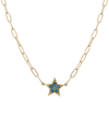 Macy's London Blue Topaz Star Cluster Pendant Necklace (1/4 Ct. T.w.) In 14k Gold-plated Sterling Silver, 1 In London Blue Topaz