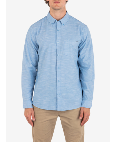 Hurley Men's Oao Stretch Long Sleeve Shirt In Blue Oxford