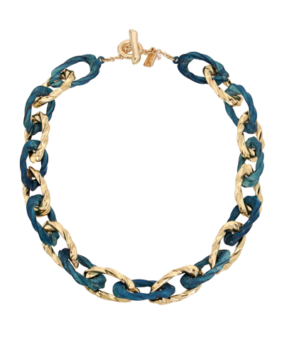 Robert Lee Morris Soho Blue Patina Link Collar Necklace