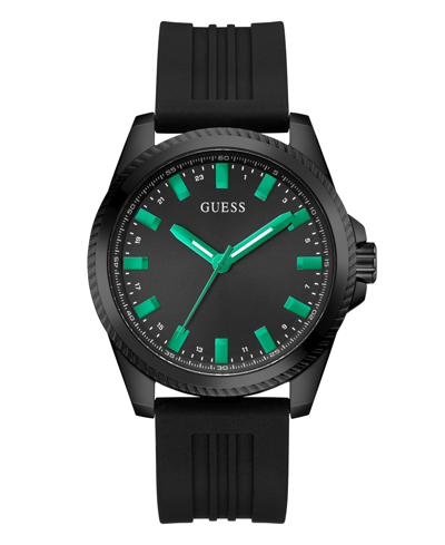 Guess Men's Analog Black Silicone Watch 44mm