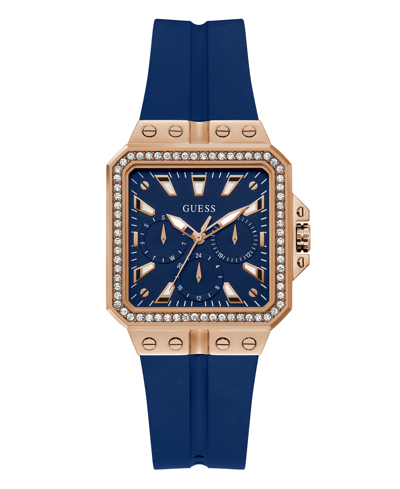 Guess Women's Multi-function Blue Silicone Watch 34mm