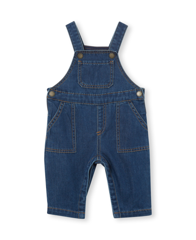 Cotton On Baby Boys Or Baby Girls Strapped Denim Overall In Sorrento Dark Blue