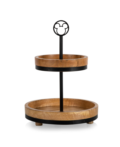 Toscana Disney's Mickey Mouse Two Tier Serving Tray In Mango Wood