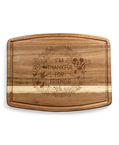 Toscana Disney's Mickey Minnie Mouse Thanksgiving Ovale Acacia Cutting Board In Acacia Wood