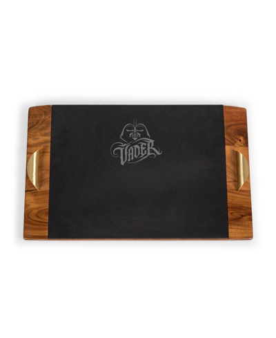 Toscana Star Wars Darth Vader Covina Acacia And Slate Charcuterie Board In Acacia Wood Slate Black With Gold Accent