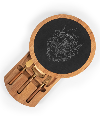 Toscana Harry Potter Hogwarts Insignia Acacia And Slate Charcuterie Board With Cheese Tools In Acacia Wood Slate Black With Gold Accent