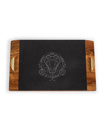 Toscana Harry Potter Slytherin Covina Acacia And Slate Charcuterie Board In Acacia Wood Slate Black With Gold Accent