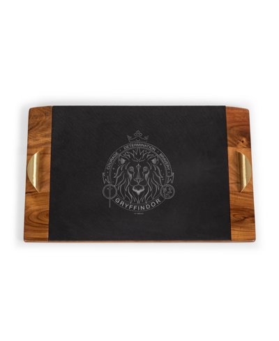 Toscana Harry Potter Gryffindor Covina Acacia And Slate Charcuterie Board In Acacia Wood Slate Black With Gold Accent