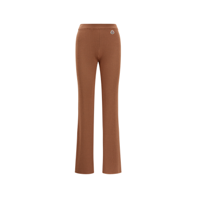 Moncler Collection Wool Blend Pants Brown In Marron