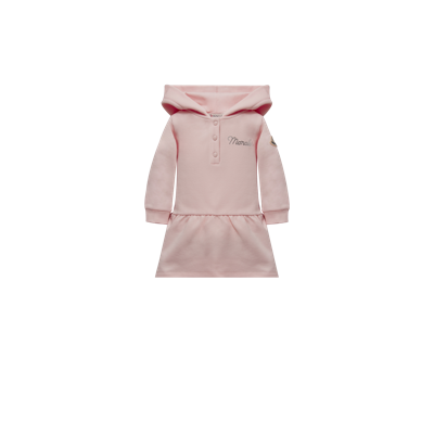 Moncler Kids' Hooded Logo Dress Pink