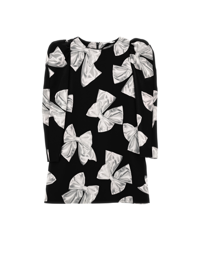 Monnalisa Kids'   Maxi Bows Cady Dress In Black