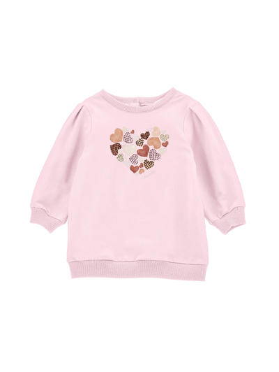 Monnalisa Babies'   Sweatshirt Dress With Heart In Pink