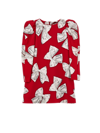Monnalisa Maxi Bows Cady Dress In Ruby Red