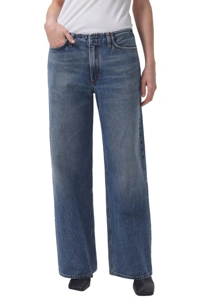 Agolde Fusion Wide-leg High-rise Organic-denim Jeans In Swing (vin