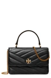 Tory Burch Mini Kira Chevron Handbag In Black