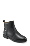 Easy Spirit Women's Eflex Jules Almond Toe Block Heel Casual Booties In Black Leather