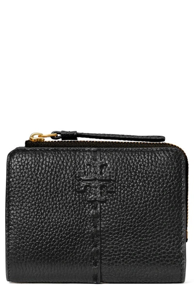 Tory Burch Mcgraw Zip Bifold Wallet In Black