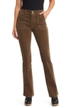 Sanctuary The Rocky High Waist Corduroy Bootcut Pants In Fatigue