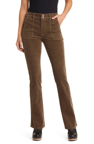 Sanctuary The Rocky High Waist Corduroy Bootcut Pants In Fatigue