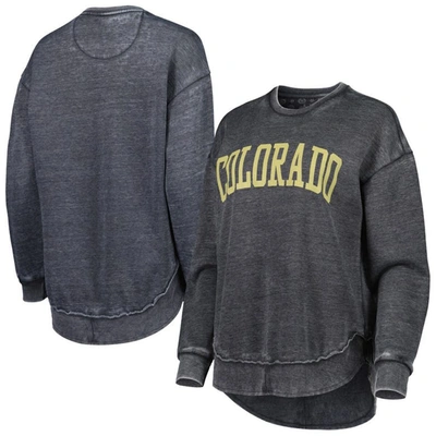 PRESSBOX PRESSBOX BLACK COLORADO BUFFALOES VINTAGE WASH PULLOVER SWEATSHIRT