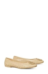 Tory Burch Claire Quilted Medallion Ballerina Flats In Beige