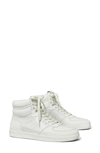 Tory Burch Clover High Top Court Sneaker In Titanium White